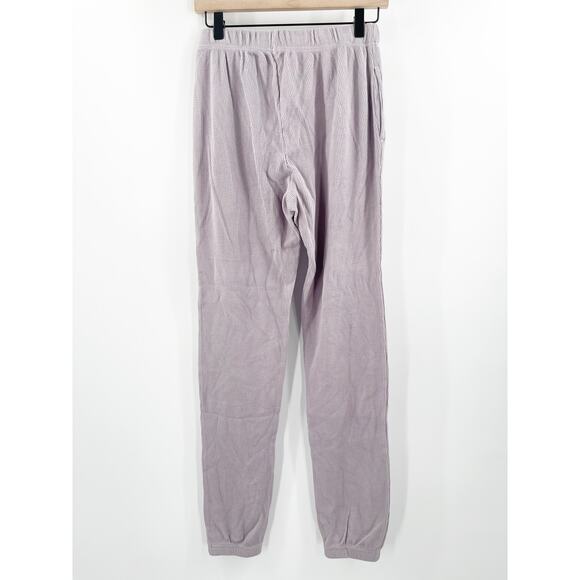 GOOD AMERICAN Thermal Boyfriend Sweatpants Size 0 (US Extra Small) NWT Lilac - Picture 2 of 15